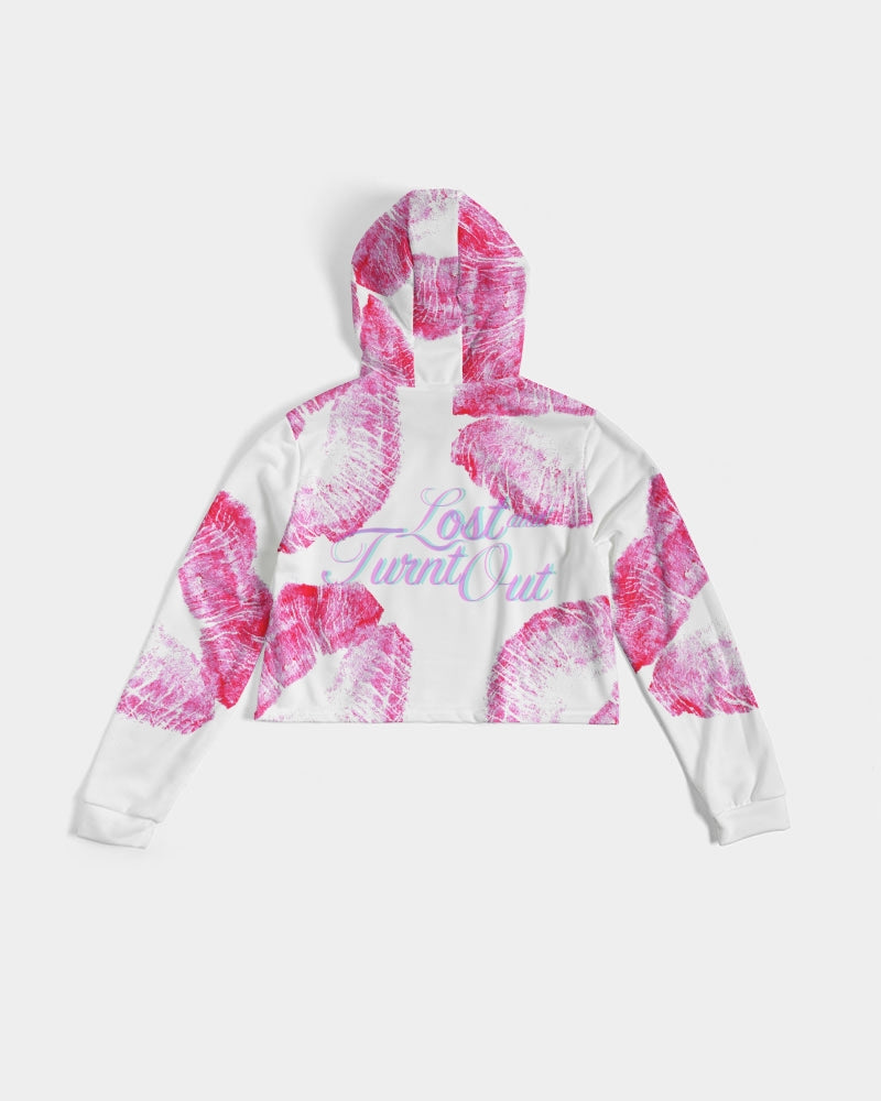 Lost & Turnt Pink Kiss Women's Cropped Hoodie
