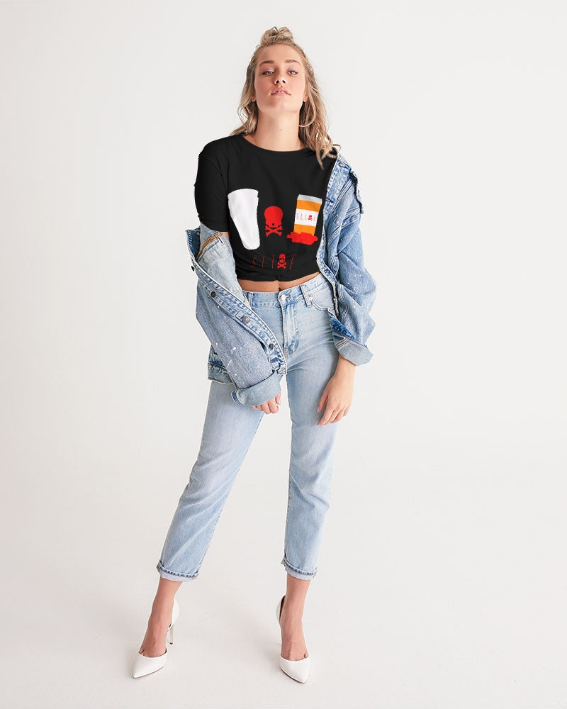 Slime Toxic Women's Twist-Front Cropped Tee