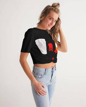 Slime Toxic Women's Twist-Front Cropped Tee