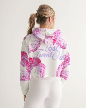Lost & Turnt Pink Kiss Women's Cropped Hoodie